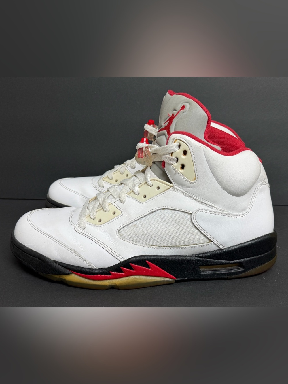 Nike Air Jordan 5 Retro 'Fire Red’ Men's Size 13 Leather Sneakers 136027-100